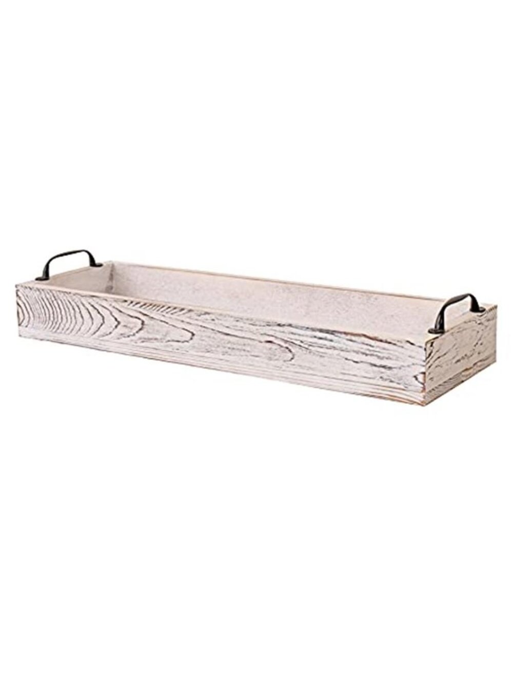 Rustic Wooden Serving Tray Rectangular Pine Wood Coffee Table Snack Organizer
